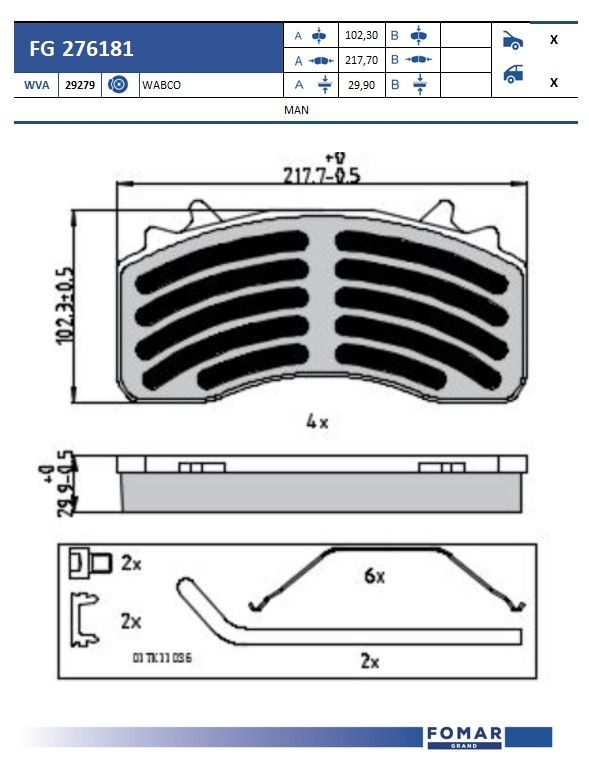 Set placute frana,frana disc FG 276181 FOMAR Friction